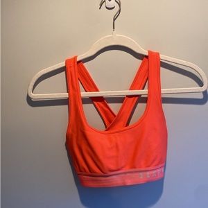 Orange under armor sports bra